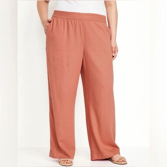 Old Navy Comfort Waistband High-Waisted Amber Linen-Blend Wide-Leg Pants 4X - Picture 4 of 8